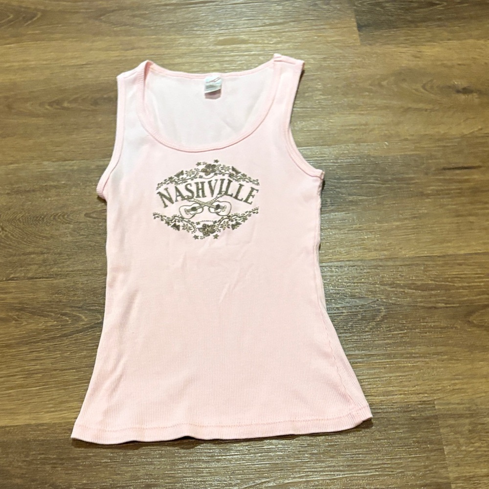 Pink Nashville Graphic Tank Top